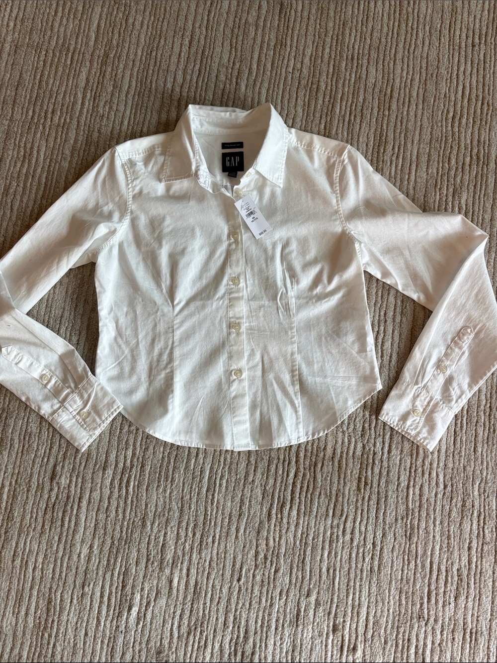 GAP White Women’s Long-Sleeve Button Down Shirt XSP